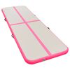 vidaXL oppustelig gymnastikmåtte med pumpe 500 x 100 x 10 cm PVC Pink