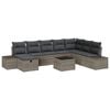 vidaXL Havesofa S&aelig;t med pude 9 pcs Gr&aring; Poly rattan