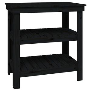 vidaXL arbejdsbord 78,5x50x80 cm massivt fyrretr&aelig; sort