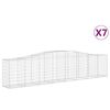 vidaXL buede gabionkurve 7 stk. 400x50x80/100 cm galvaniseret jern