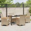 vidaXL Have Spisebordssæt 5 pcs Beige polyrattan