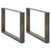 vidaXL sofabordsben U-formet 2 stk. naturst&aring;l 60 x (42-43) cm st&aring;l