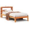 vidaXL sengeramme uden madras 75x190 cm massivt fyrretr&aelig; gyldenbrun