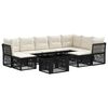 vidaXL Havesofa S&aelig;t 10 stk. Sort polyrattan