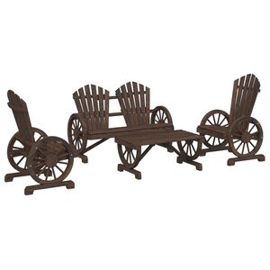 vidaXL lounges&aelig;t til haven 4 dele massivt grantr&aelig;