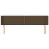 vidaXL sengegavl med kanter 183x16x78/88 cm stof m&oslash;rkebrun