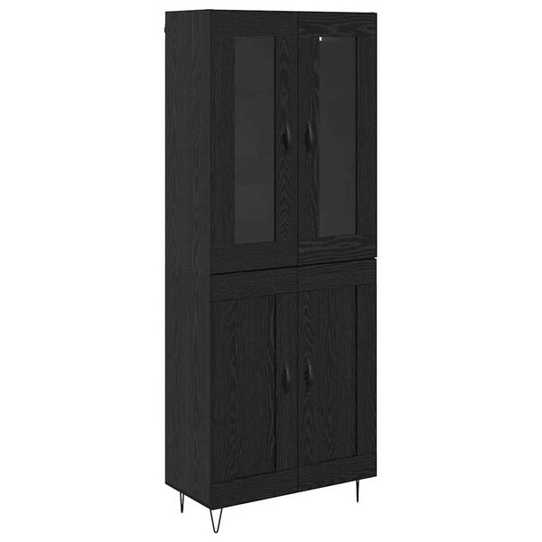vidaXL Highboard Sort eg 69,5 x 34 x 90 cm Konstrueret tr&aelig;