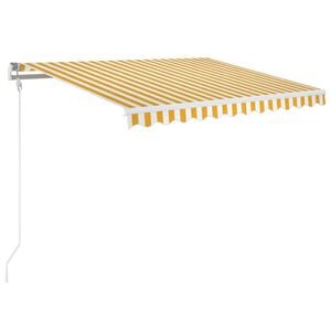 vidaXL markise 350x250 cm automatisk betjening gul og hvid