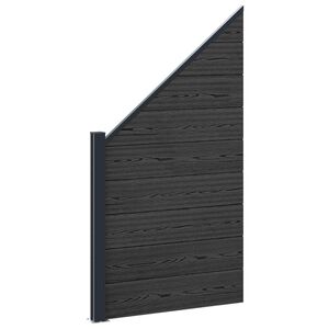 vidaXL Hegnss&aelig;t 95 x 180 cm WPC og Aluminium Sort