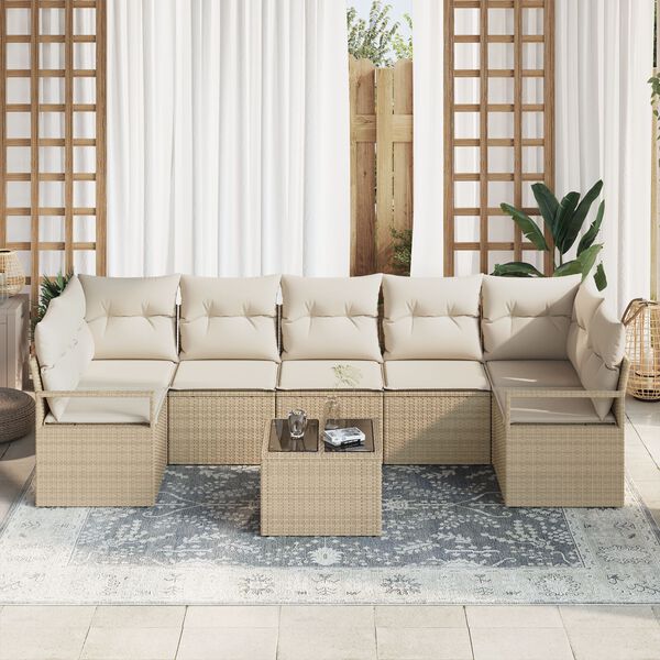 vidaXL Sofa S&aelig;t 8 pcs Beige og creme polyrattan