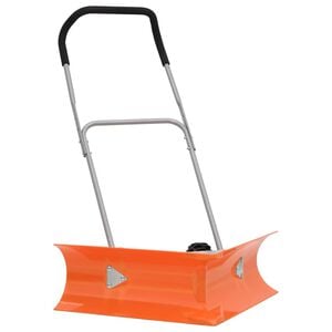 vidaXL dobbeltvinklet sneskovl med udvideligt h&aring;ndtag st&aring;l orange