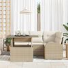 vidaXL Havesofa Sæt med pude 5 pcs Beige polyrattan