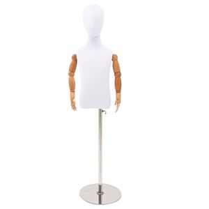 vidaXL Justerbar 120-150 cm Mannequin med Base Unisex PP Hvid