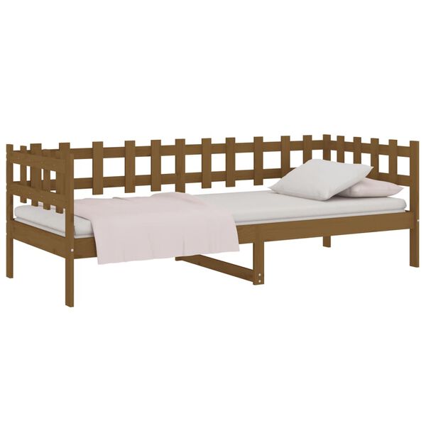 vidaXL daybed 80x200 cm massivt fyrretræ gyldenbrun