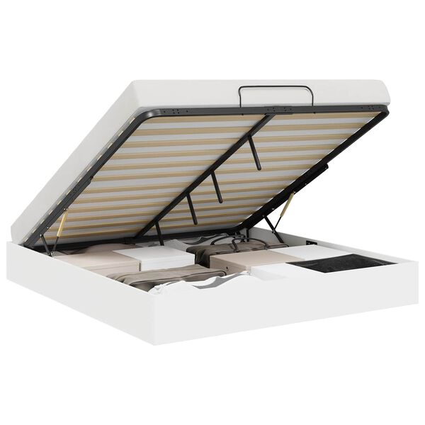 vidaXL Ottoman Sengestel Hvid 193 x 120 x 25 cm Sp&aring;nplade