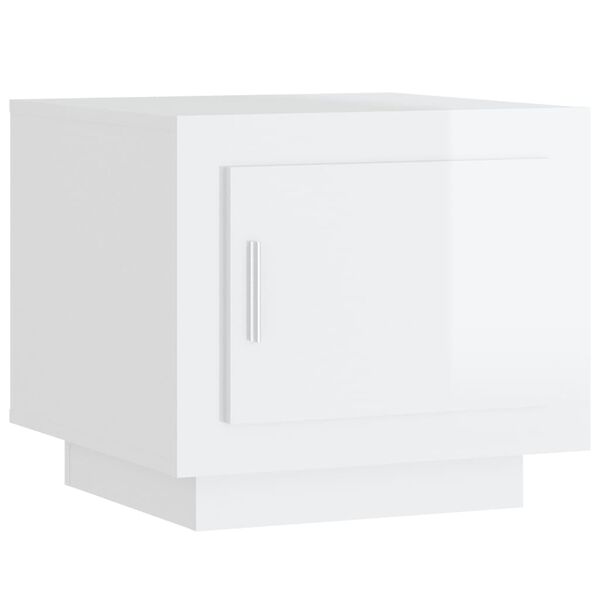 vidaXL sofabord 51x50x45 cm konstrueret tr&aelig; hvid h&oslash;jglans