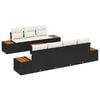 vidaXL Havesofa S&aelig;t med pude 8 pcs Sort Poly rattan