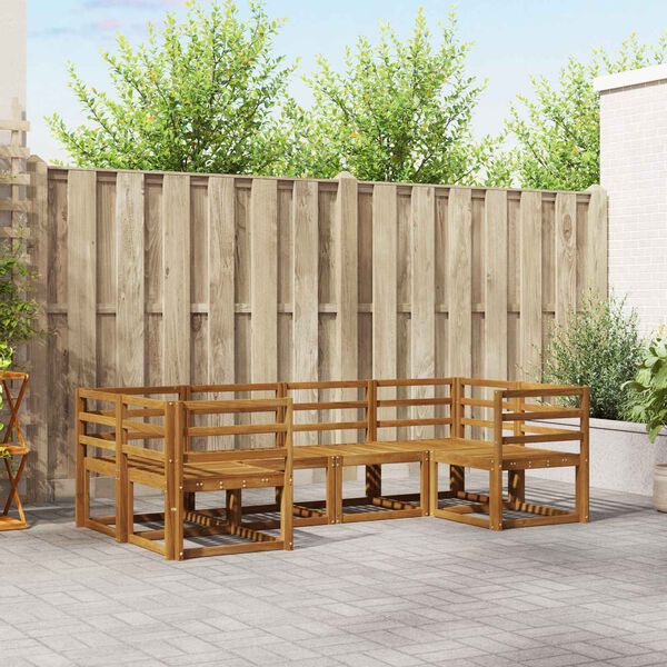 vidaXL Udend&oslash;rs sofagruppe 6 pcs Naturfarvet Massivt Akacietr&aelig;