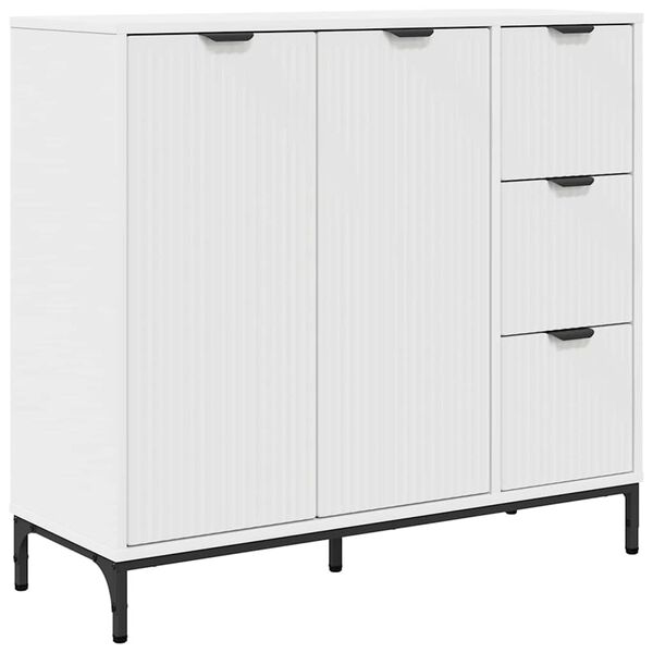 vidaXL Sideboard med skuffe Hvid 89,5 x 33 x 82 cm Konstrueret tr&aelig;