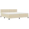vidaXL Box spring seng med madras Creme 200 x 200 cm Stof