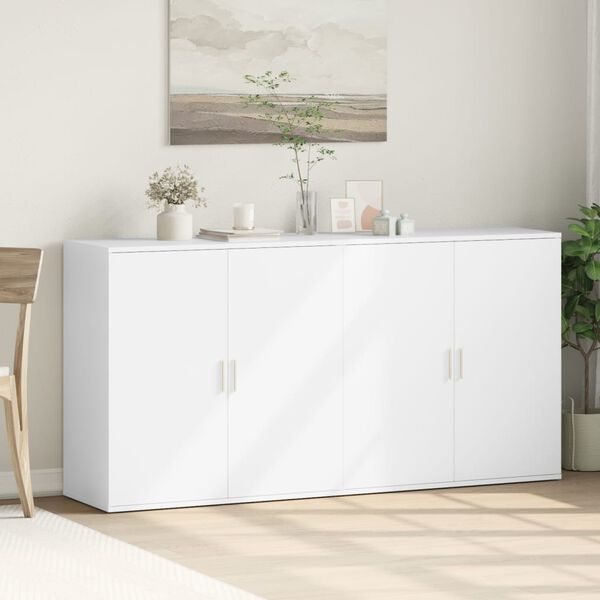 vidaXL skænke 2 stk. 79x38x80 cm konstrueret træ hvid