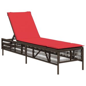 vidaXL liggestol med hynde brun polyrattan