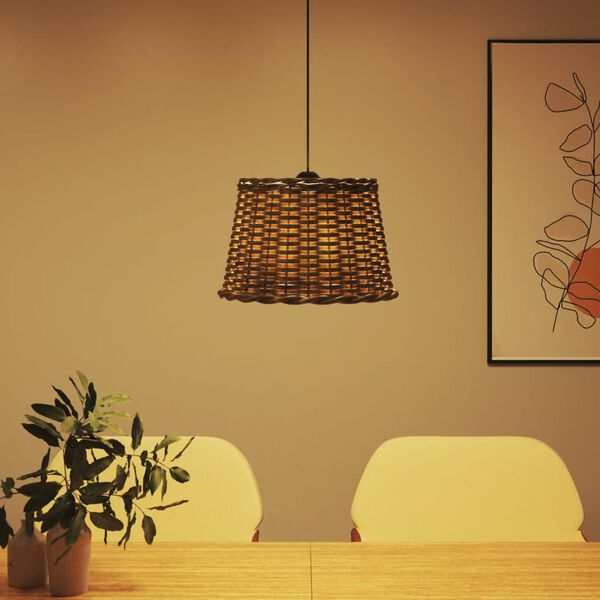vidaXL lampesk&aelig;rm til loftlampe &Oslash;40x26 cm flet brun