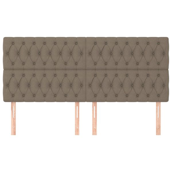 vidaXL sengegavl taupe 200x7x118/128 cm stof