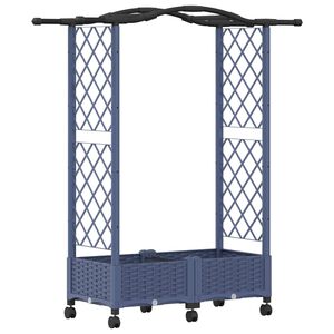 vidaXL H&aelig;vet Bed med Trellis og Tag Gr&aring; 124 x 40 x 129 cm PP