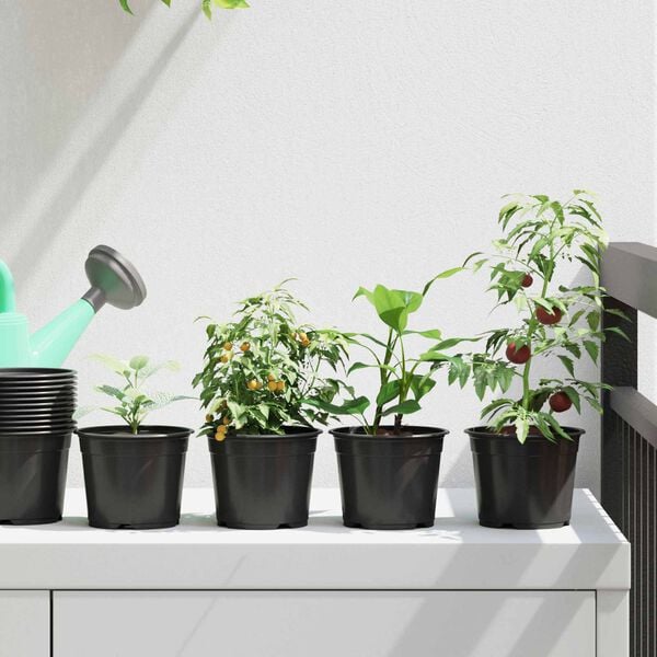 vidaXL Blomsterpotte 50 pcs Sort &Oslash; 15 x 12,5 cm Plastik