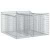 vidaXL Gabion h&oslash;jbed 100 x 100 x 60 cm Galvaniseret st&aring;l S&oslash;lv