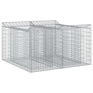vidaXL Gabion h&oslash;jbed 100 x 100 x 60 cm Galvaniseret st&aring;l S&oslash;lv