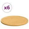 vidaXL sk&aelig;rebr&aelig;t 6 stk. &Oslash;40x1,5 cm bambus