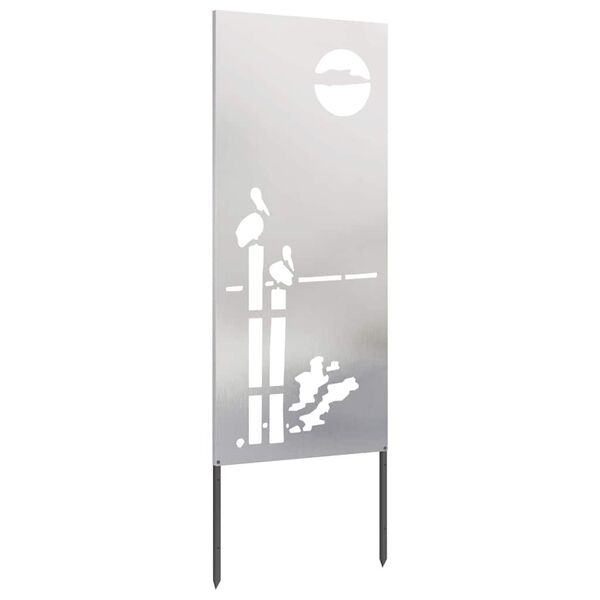 vidaXL Have privatliv skærm Fretwork Sølv 50 x 140 cm Rustfrit stål