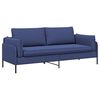 vidaXL 3-personers sofa Politi bl&aring; 222 x 81 x 89 cm Fl&oslash;jl