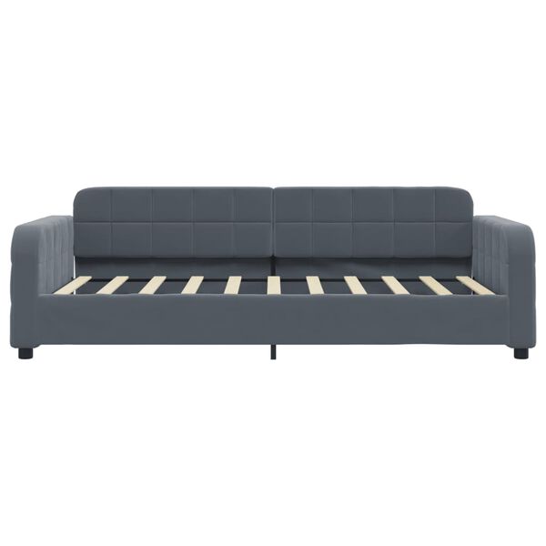 vidaXL daybed 90x190 cm velour m&oslash;rkegr&aring;