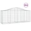 vidaXL buede gabionkurve 11 stk. 200x50x80/100 cm galvaniseret jern