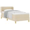 vidaXL Box spring seng med madras Creme 80 x 200 cm Stof