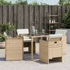 vidaXL havestole 4 stk. med hynder polyrattan beige
