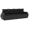 vidaXL sofas&aelig;t til haven 4 dele med hynder polyrattan sort