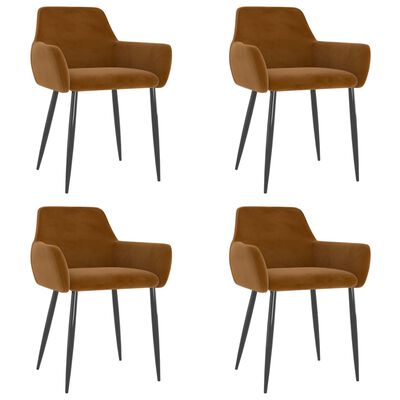vidaXL spisebordsstole 4 stk. velour brun
