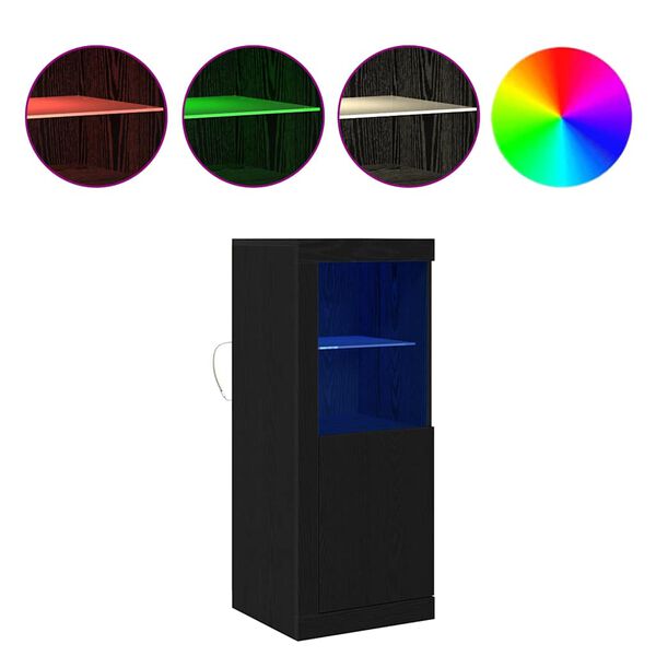 vidaXL LED Sideboard Sort 41 x 37 x 100 cm Konstrueret tr&aelig;