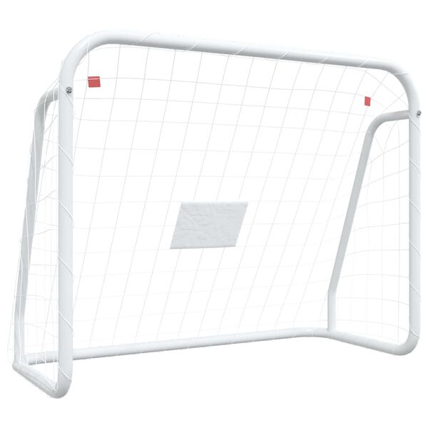 vidaXL fodboldmål med net 125x96x60 cm stål og polyester hvid