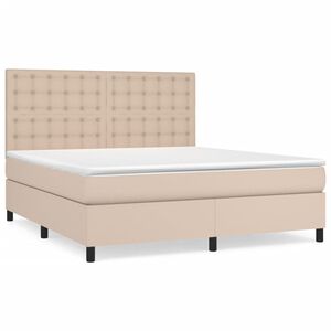 vidaXL kontinentalseng 160x200 cm kunstl&aelig;der cappuccinofarvet