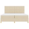 vidaXL LED Box Spring Bed med madras Creme 200 x 200 cm Stof