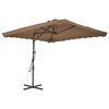 vidaXL parasol 250x250 cm stålstang gråbrun
