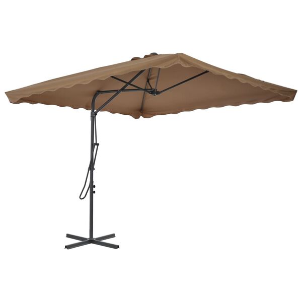 vidaXL parasol 250x250 cm stålstang gråbrun