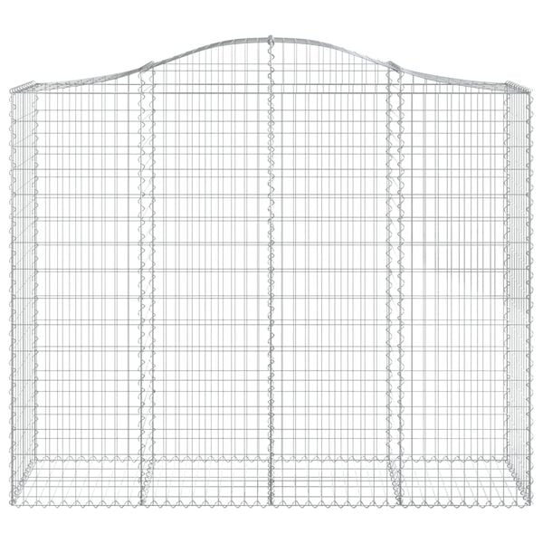 vidaXL buede gabionkurve 14 stk. 200x50x160/180 cm galvaniseret jern