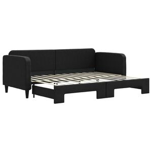 vidaXL daybed med udtr&aelig;k 80x200 cm stof sort