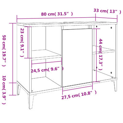 vidaXL møbelsæt til badeværelse 2 dele konstrueret træ betongrå